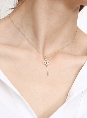 韩国s925皇冠太阳花长款钥匙项链