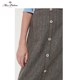 MP retro original design classic British style vertical striped straight mid-length skirt (free strap)