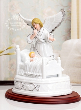 祈福守护天使陶瓷娃娃电视柜摆件
