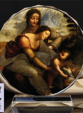 世界名人达芬奇画像水晶摆件