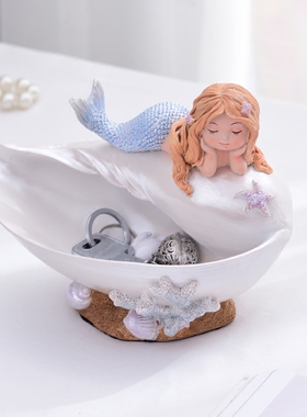 玄关入户门口放钥匙收纳摆件托盘