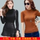 Áo sơ mi nữ size lớn chất béo mm nửa cổ cao chạm đáy áo len mẹ cộng với áo len nhung dày mùa thu dài tay áo - Áo / áo thun áo len cao cổ Áo / áo thun