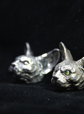 原创挂坠银饰品宠物无毛猫