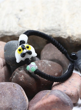 日式琉璃手链女简约红色招财红绳