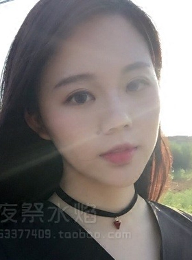 萌物日本草莓甜美风丝绒项链