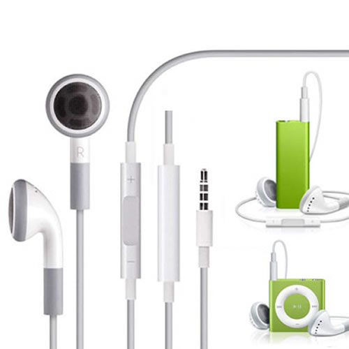 適用於蘋果MP3夾子ipod shuffle線控耳機3細雨4 5 6線控可調音量