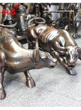 纯铜铜华尔街牛工艺品摆件铜牛黄铜牛