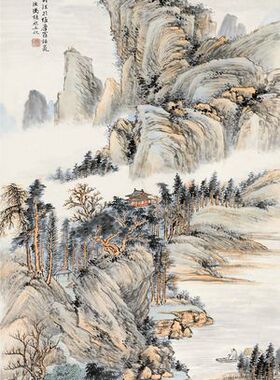 冯超然癸亥秋溪叠嶂中国画山水画