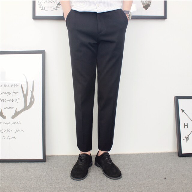 Japanese retro gentleman slim fit casual trousers