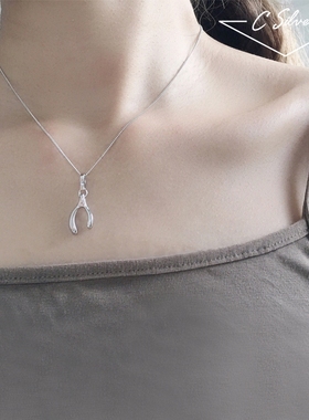 纯银如愿骨百搭礼物项链