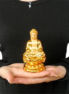 镀金大日如来佛像镇宅汽车摆件