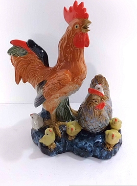 陶瓷风水摆件客厅公鸡工艺品