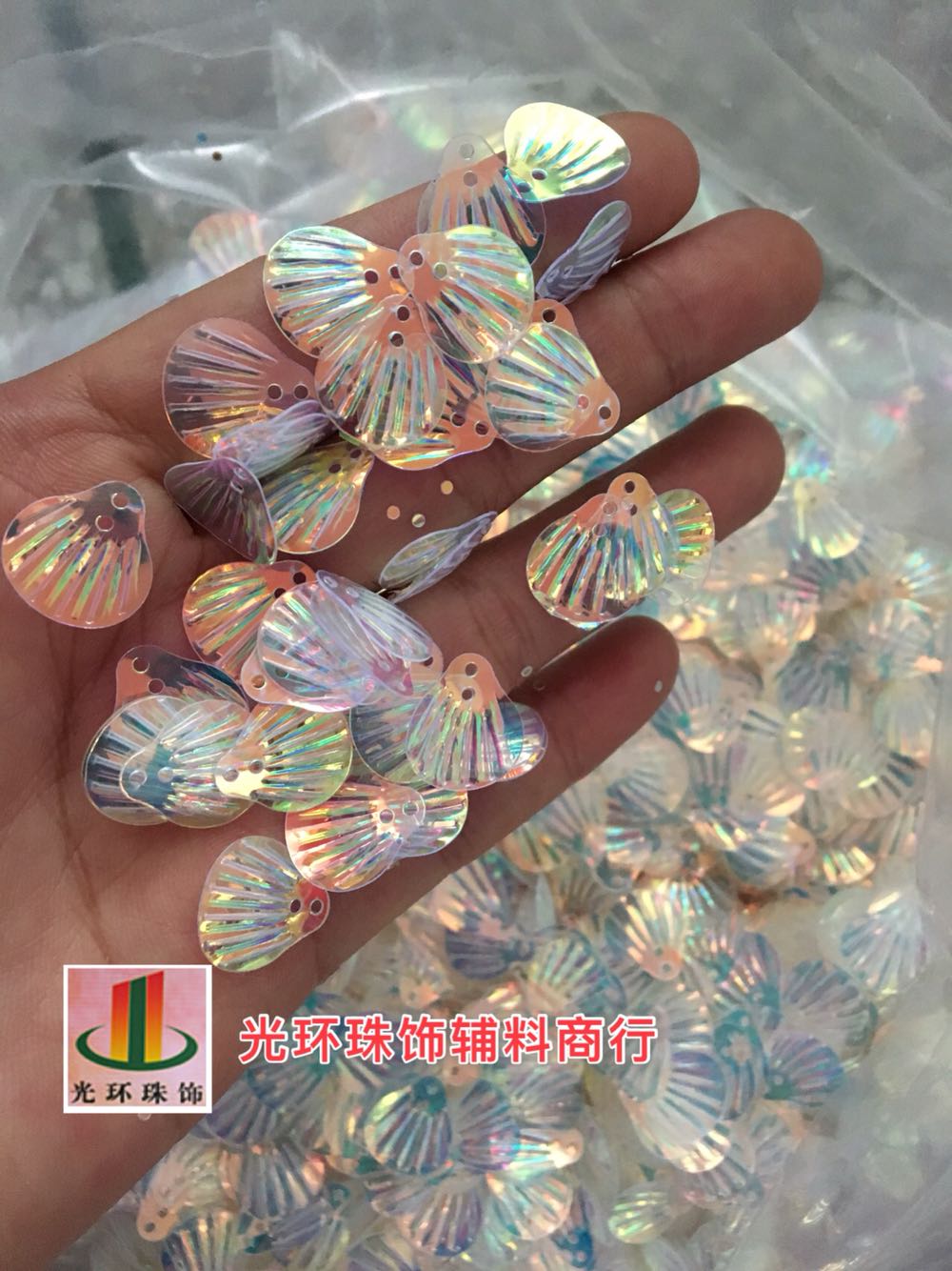 进口材料14mm20mm23mm贝壳亮片diy手工人鱼麟扇形古风发簪头饰品 - 图1