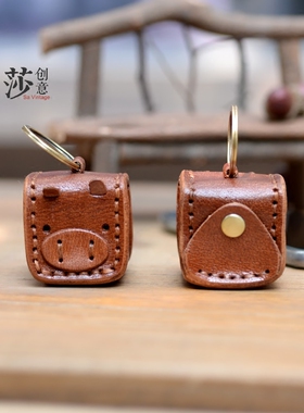 手工牛皮可爱萌物钥匙扣硬币小包