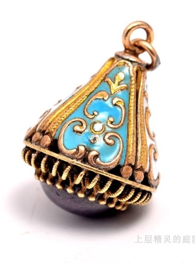 庭院蓝白古董孤品吊坠