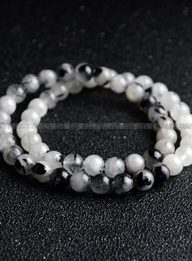 ciel天然黑发晶手链两圈烟熏男