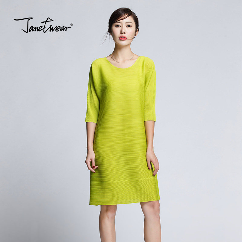 三宅褶皱大码一生时尚新夏装连衣裙 janetwear连衣裙