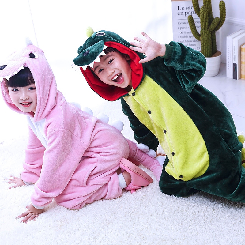恐龙儿童男女孩小孩加厚法兰绒睡衣 汀伊兰睡衣/家居服套装
