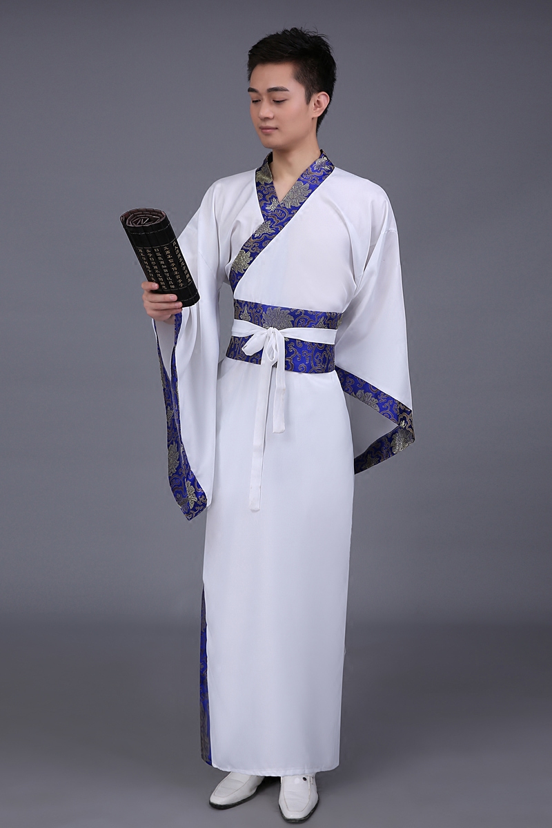 水晶伊人十七坊服饰旗舰店华服唐装古装古代服装汉服学生男男士曲裾书生男黑色汉服直裾深衣2