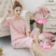 Bà bầu đồ ngủ mùa hè phần mỏng trong tay áo cotton điều dưỡng bộ đồ ngủ kích thước lớn cho ăn quần áo sau sinh đi chơi ngoài nhà - Giải trí mặc / Mum mặc