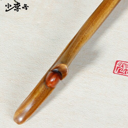 古风发簪女古典绿檀木簪子古代盘发头饰民族风手工发饰檀香木簪子 - 图2