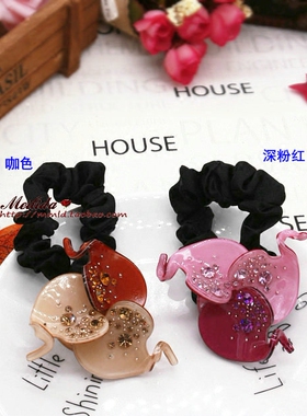 出口订单正品 花瓣球水钻精美头饰发饰 同款皮筋发圈发绳马尾头花