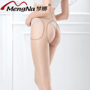梦娜6双免脱情趣四面开档丝袜女夏防勾丝连裤袜超薄性感透明黑丝
