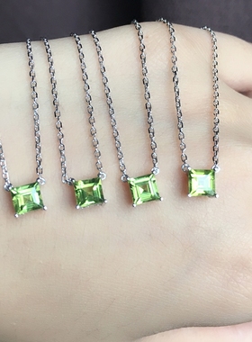 轻奢小众天然石榴石女橄榄石项链