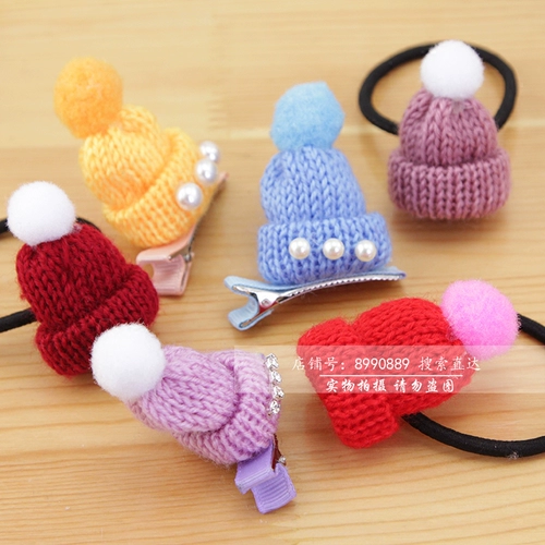 Шерстяная шапка ручной работы, детский аксессуар для волос, заколка для волос, в корейском стиле