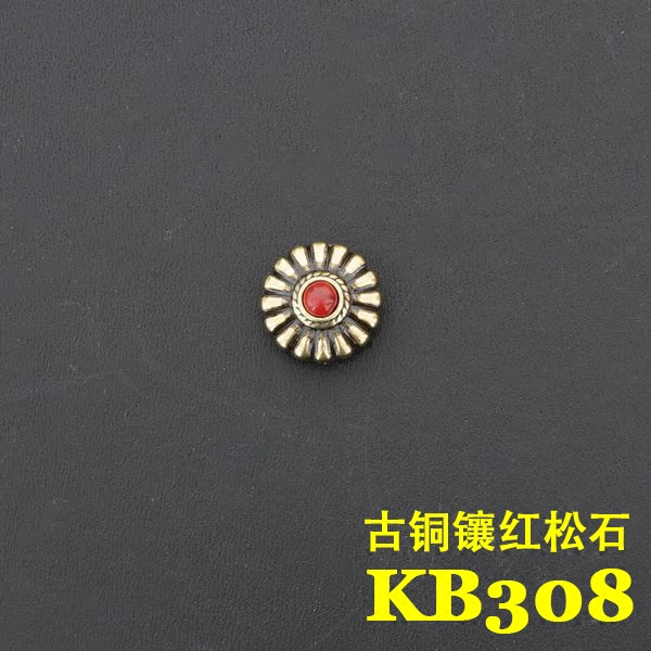 【顺记五金】KB308款 古铜色扣面 松石财布扣 皮具装饰扣 钱包扣 - 图0