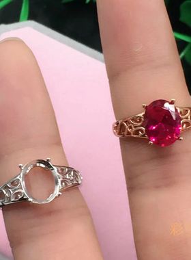 纯银饰品时尚风活口戒指空托