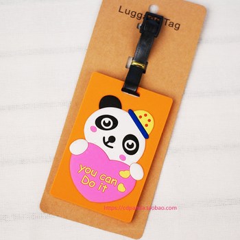 Panda luggage information tag Chengdu Panda Base ຂອງທີ່ລະນຶກ tag luggage ທີ່ຖືກະເປົາຫົວໃຈສີແດງ tag ຂອງຂວັນຂະຫນາດນ້ອຍ