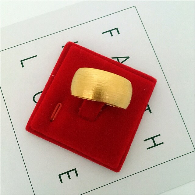 Vietnamese sand gold 24k long lasting euro coin ring