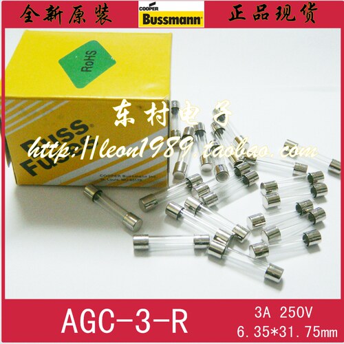 BUSSMANN BUSS保险丝 AGC-1-2-3-4-5-6-7-8-9-10-15-20-25-R 250V - 图1