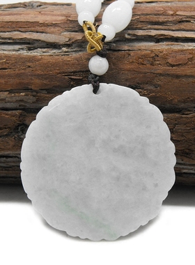 龙牌翡翠吊坠项链玉佩圆形玉坠