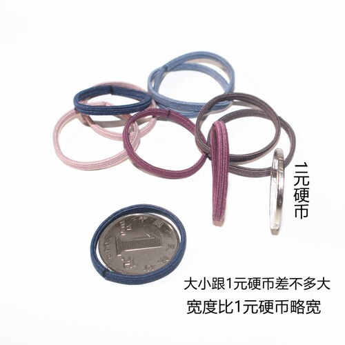 不伤发黑色头绳马尾扁发绳儿童扎头发橡皮筋简约男女细小高弹发圈 - 图1