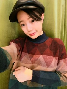 韩国JS七格格女冬撞色菱形格子宽松长袖针织衫女套头学生毛衣休闲