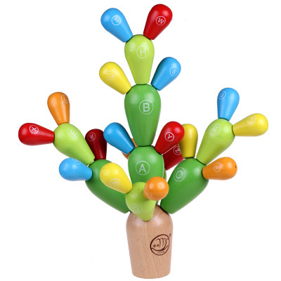 蒙特梭利氏儿童早教玩具仙人球木质积木拼插仙人掌宝宝幼儿益智力,淘宝优惠券,粉丝福利购,淘宝优惠卷