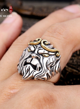 紧箍咒男士戒指纯银齐天大圣戒指