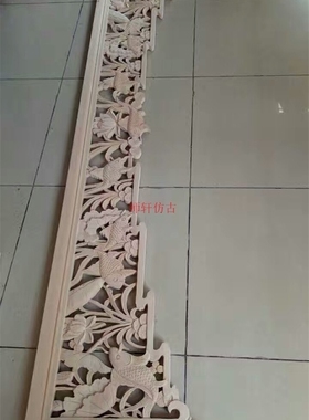 门楣电视背景墙东阳木雕可定制
