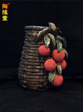 装饰柜手工乔迁插花瓶石湾陶瓷