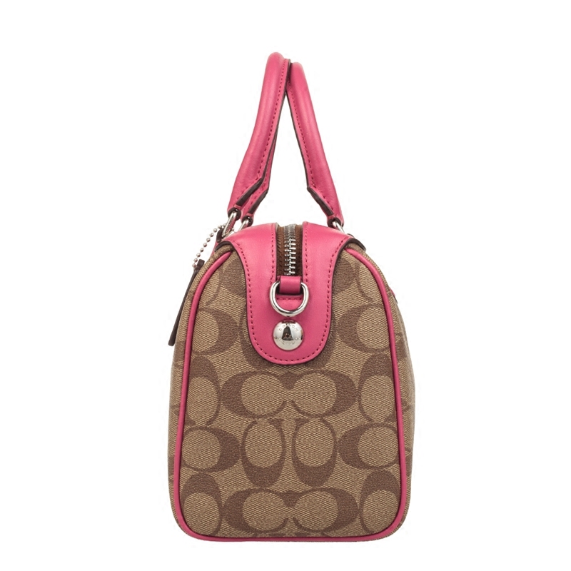 客邻尚品海外旗舰店COACH/蔻驰包包奥莱款小号女士PVC单肩斜挎手提波士顿桶包1
