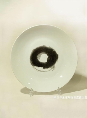 现代中式风陶瓷立盘电视柜摆件