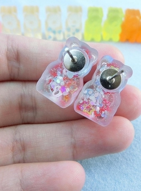 小熊软糖马卡龙blingbling耳钉