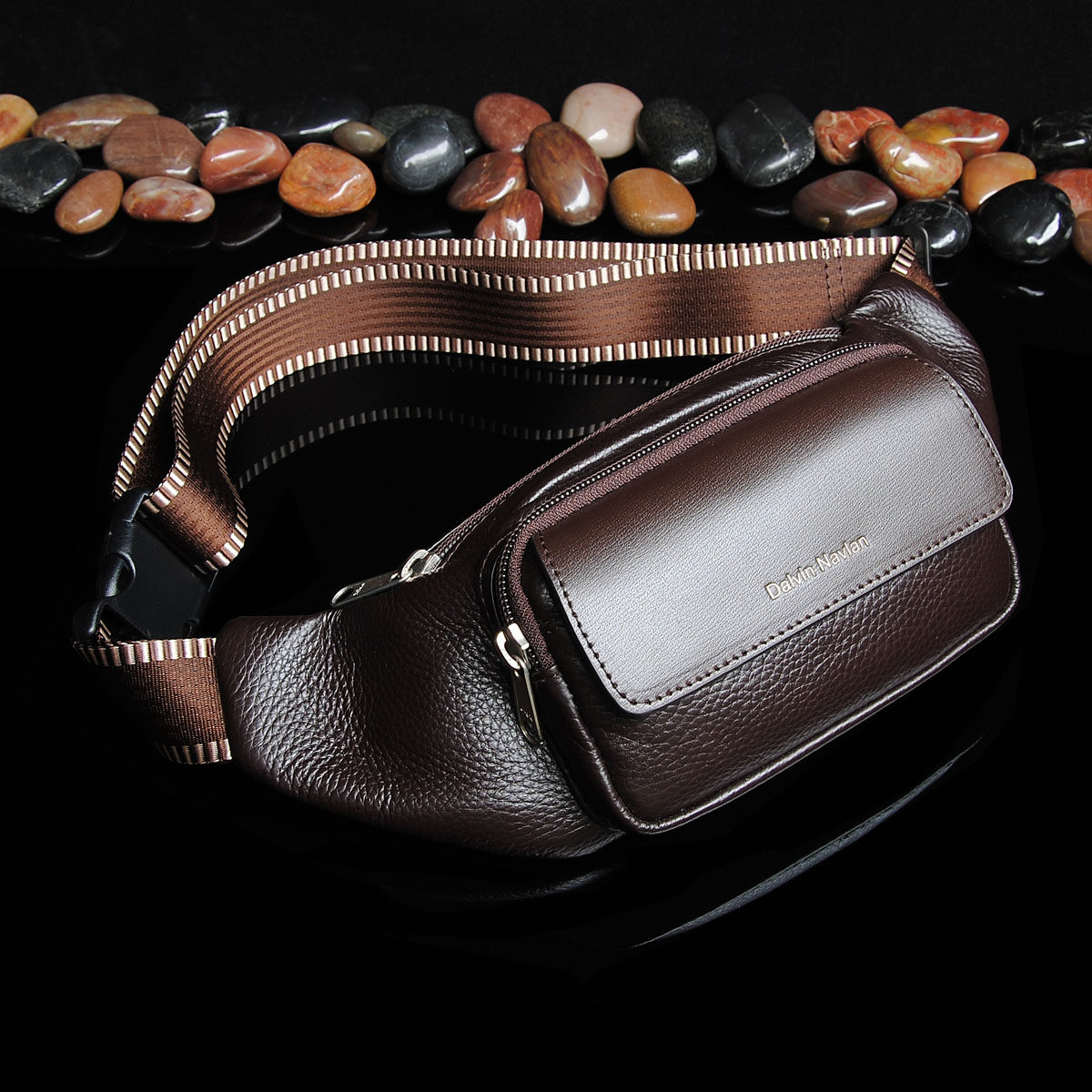 达文纳兰牛皮腰包 达文纳兰男士包袋