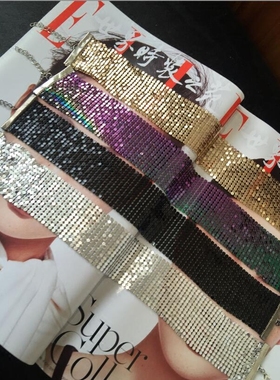 简约大方气质欧美蹦迪渐变项链