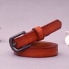 White versatile genuine leather denim style women's belt