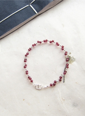 石榴石酒红色闺蜜女友小姐手链