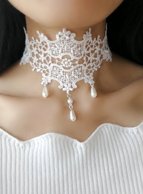 千年欧式婚礼遮疤痕颈纹蕾丝项链