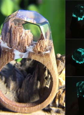 树脂夜光吊坠情侣信物戒指